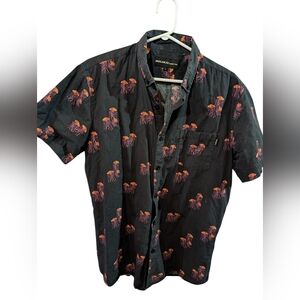 Molokai Dark Gray Jellyfish Pattern Men's Shirt